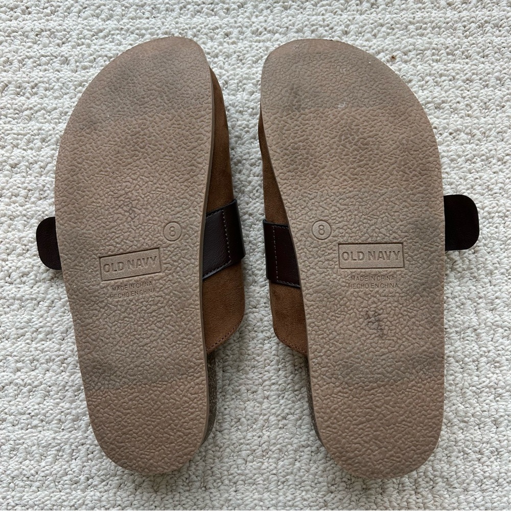 Old Navy Faux Suede Chestnut Clog Shoes Size 8 - Picture 3 of 11